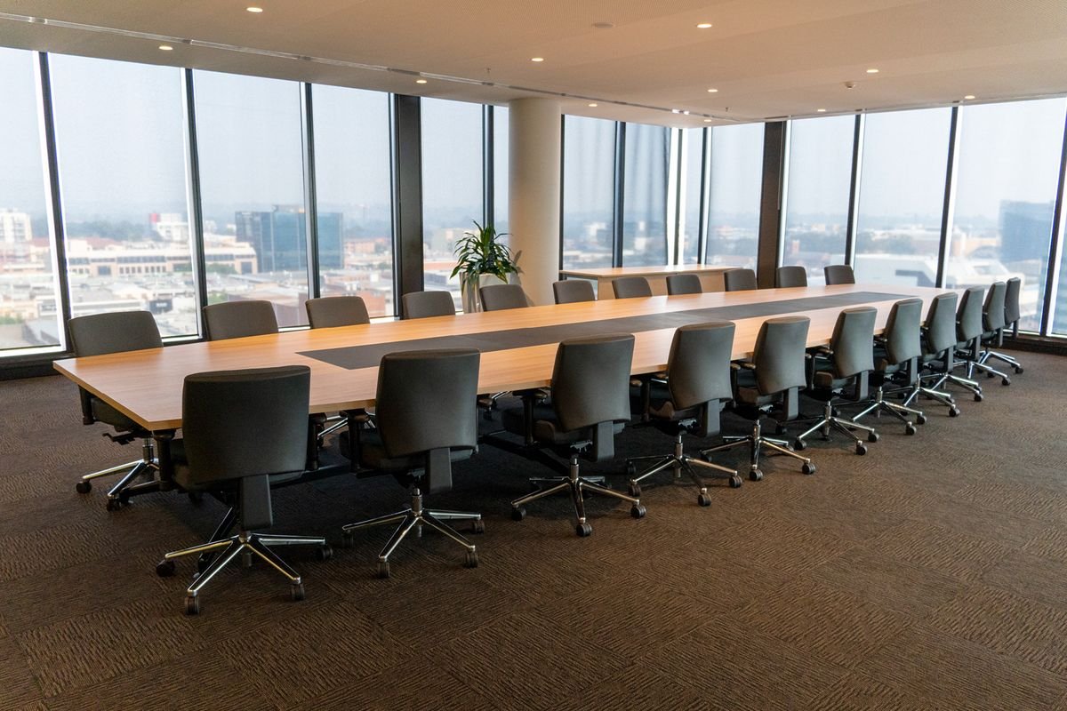 Bright executive office with elegant contemporary furniture